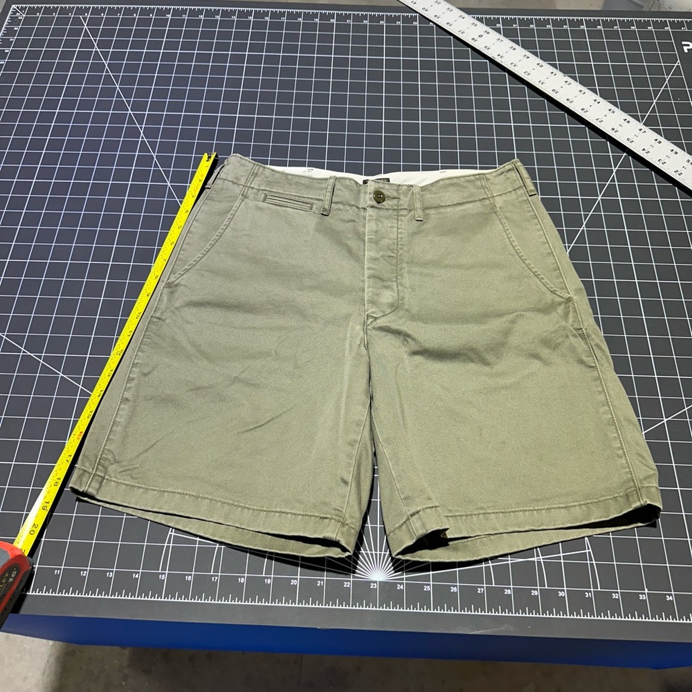 Wallace & Barnes Army Green Flat Front Shorts